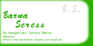 barna seress business card